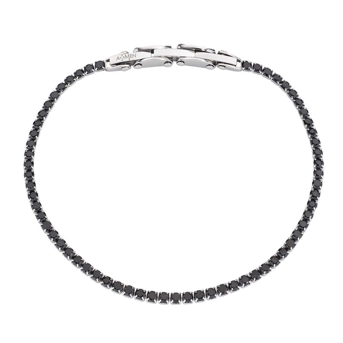 Bracciale donna gioielli Amen BT1NNR17 Bracciale in argento 925 con zirconi neri e rossi di colore rutenio | Città Oro