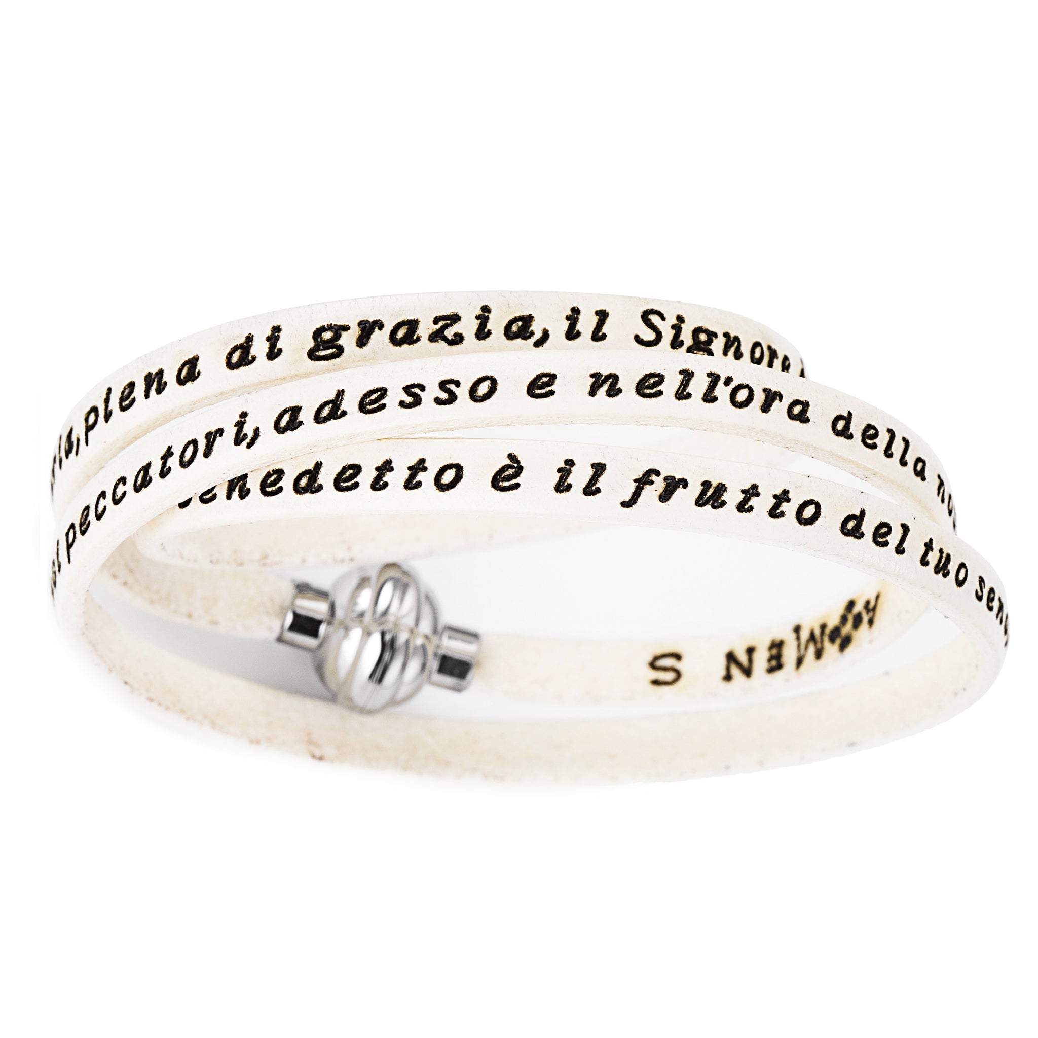 Bracciale Preghiera Bianco Ave Maria AmenCollection