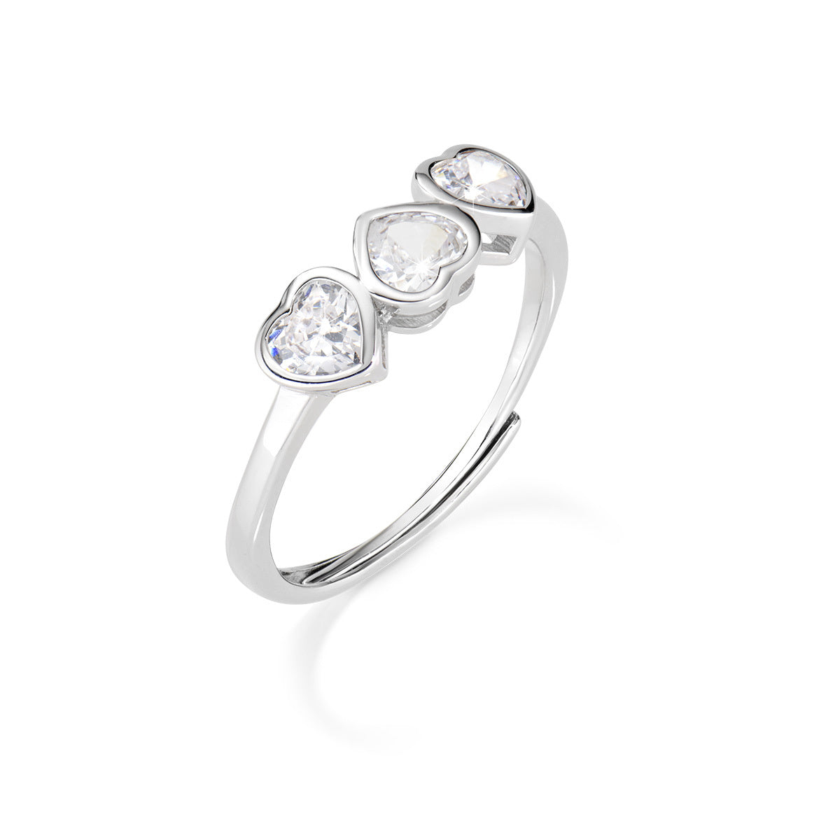 SIMPLGIRL Anello Donna Argento 925 Regolabile Con Pietra Nascita A Cuore - Gioiello Portafortuna, Confezione Regalo