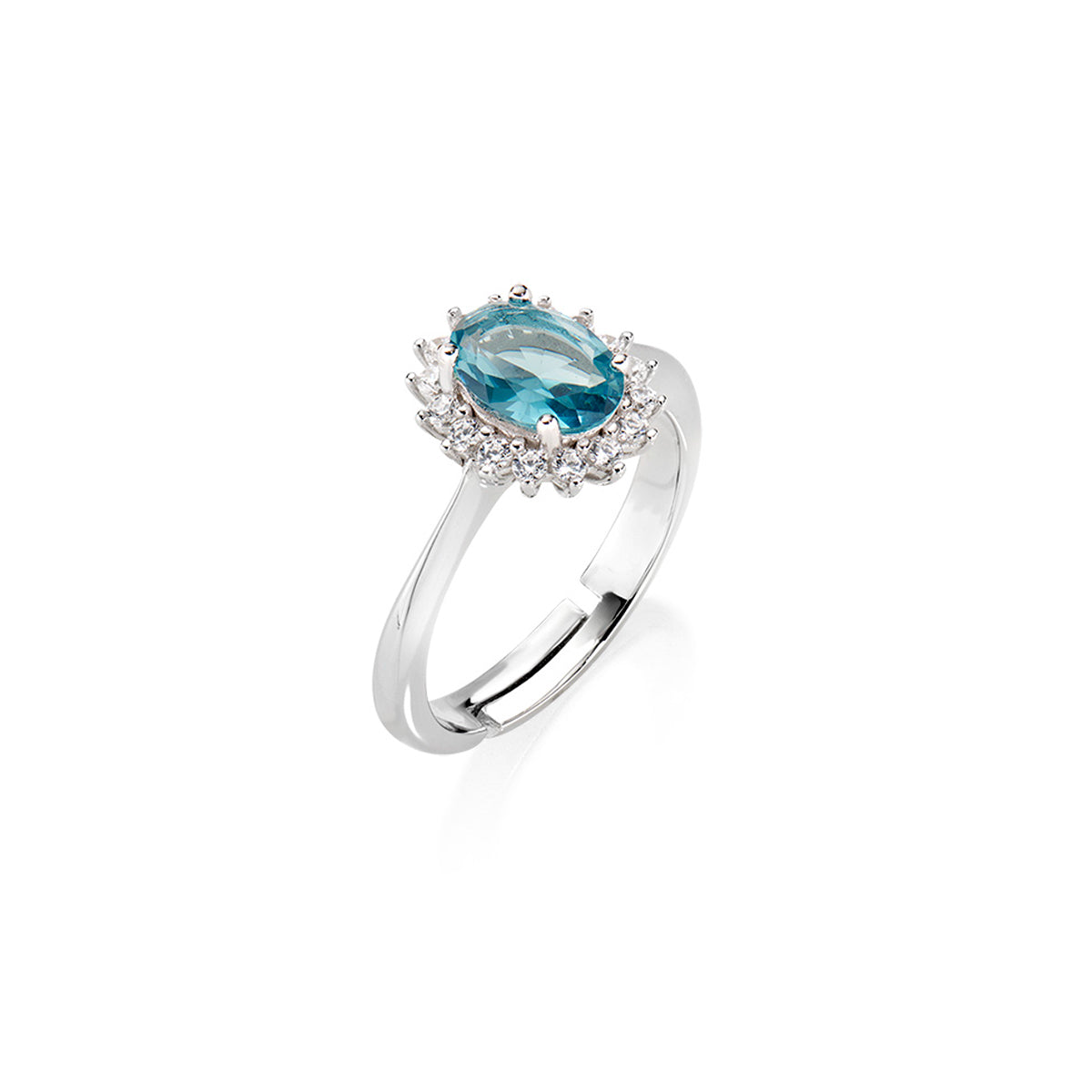 Anello Mini Royal Lady con Zircone Blu London