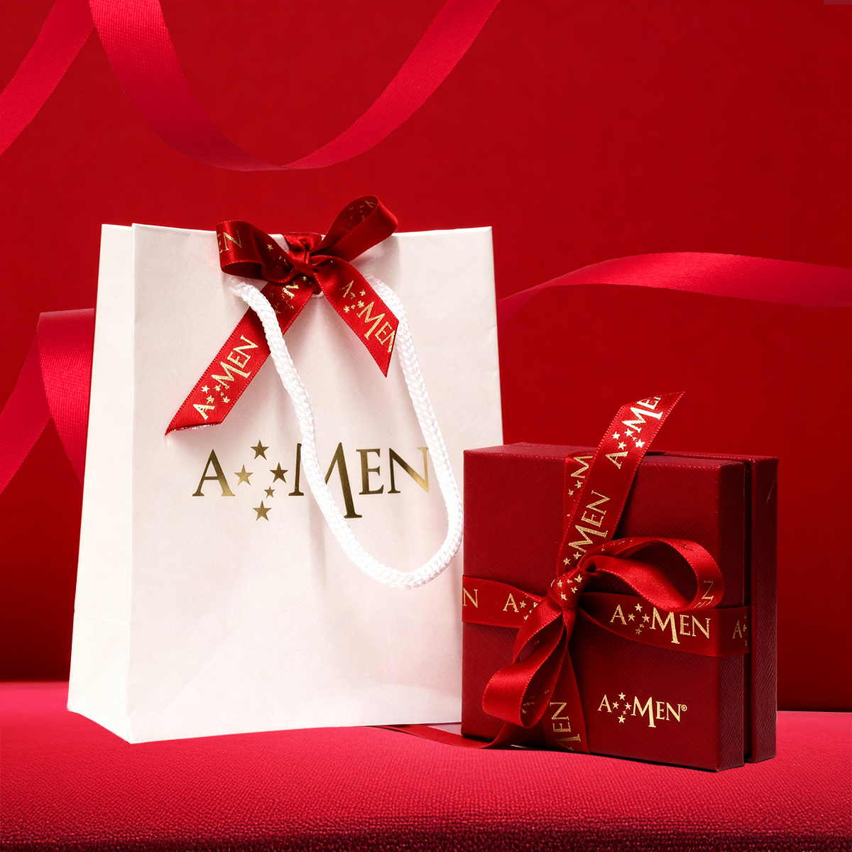 Amen Red Gift Box with Ribbon