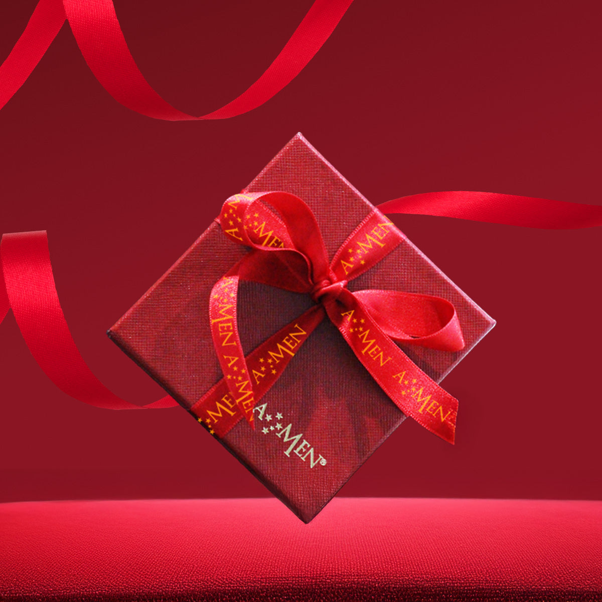 Amen Red Gift Box with Ribbon