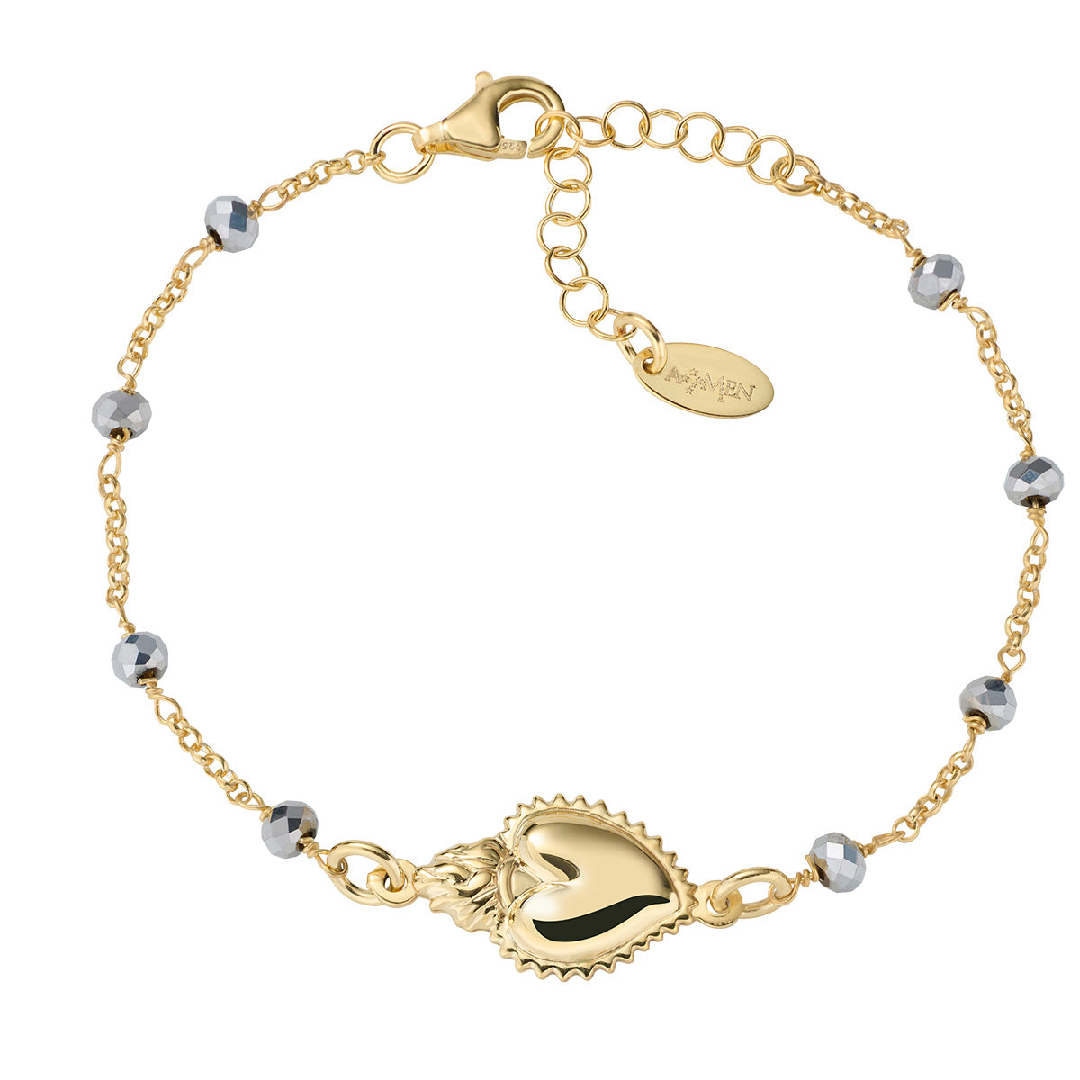 KINGWHYTE Bracciale Donna Argento 925 Con Croce Cuore - Regolabile Gioiello Fede E Speranza