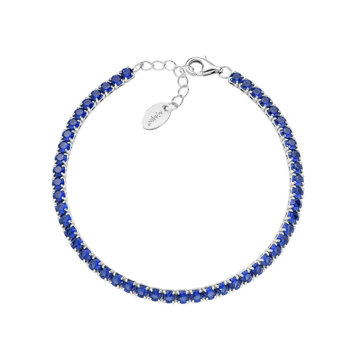 Bracciale Tennis In Argento 925 – Amorili – Spessore 3 Mm – Lunghezza 18 Cm – Colore Rosso – Gioiello Elegante Per Donna