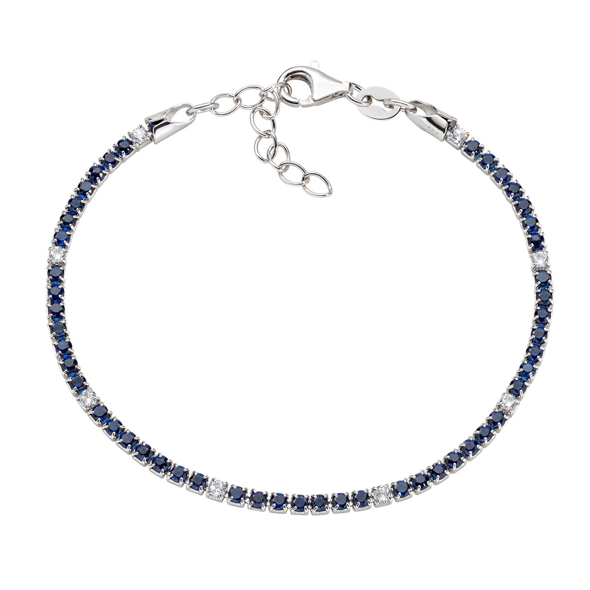 Bracciale Tennis in Acciaio con Zirconi Bianchi 3 mm