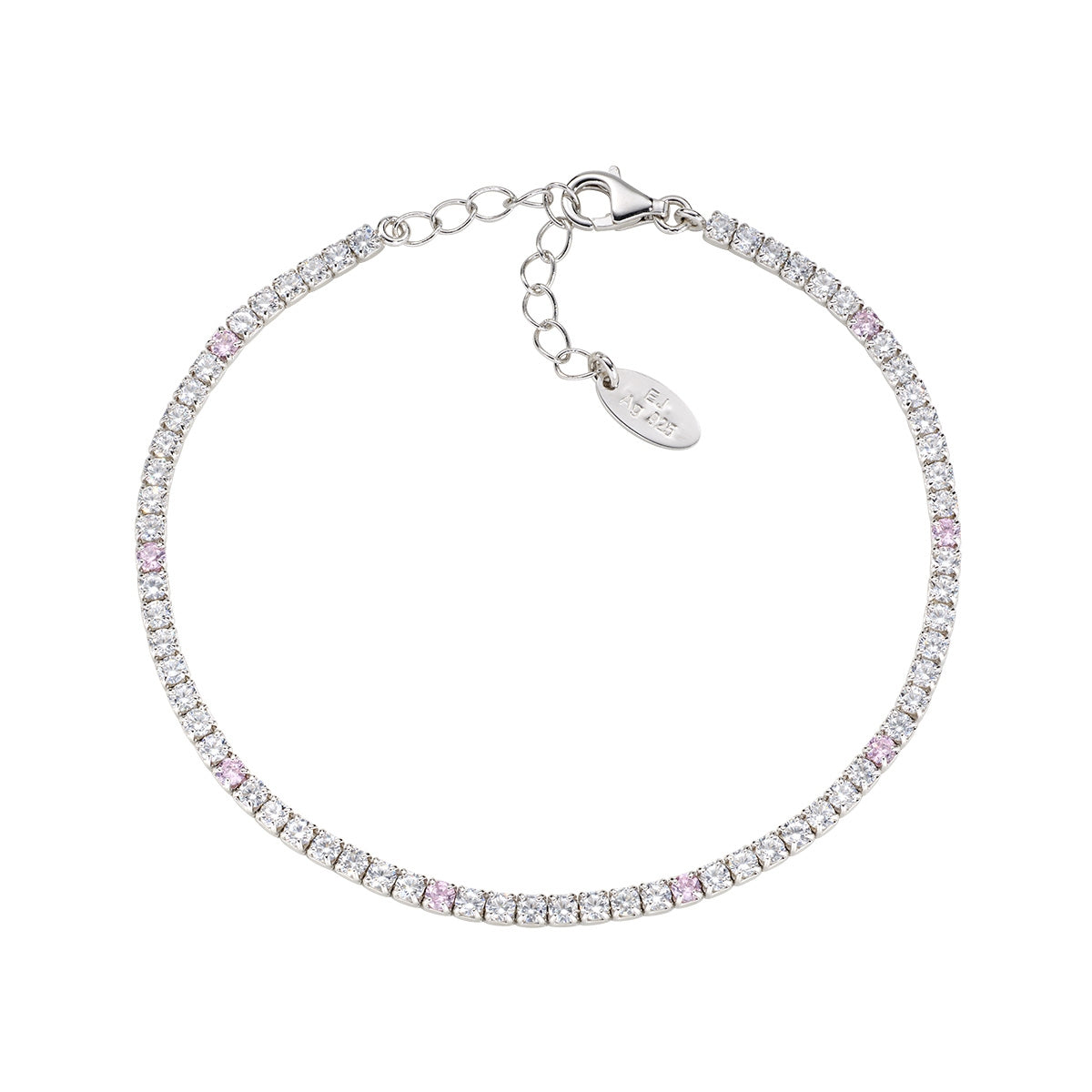 Bracciale Intercambiabile In Raso Rosa Con Cristallo Bianco Swarovski – Donna, Made In France