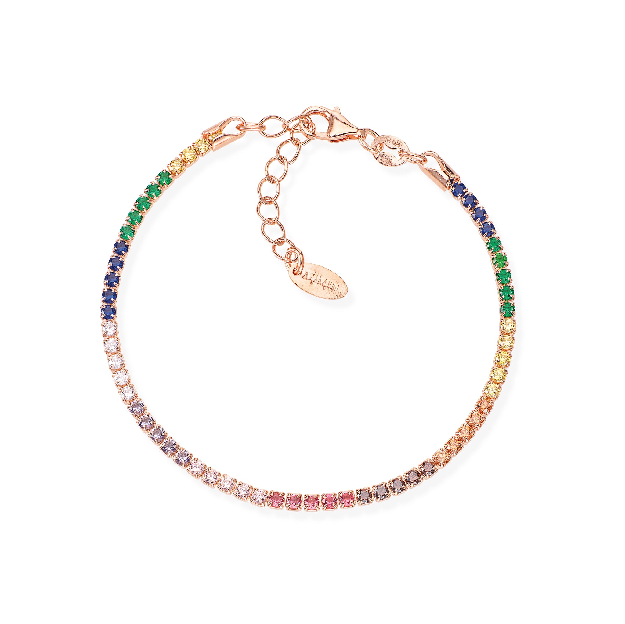 Bracciale Tennis Rosè Zirconi Multicolor_x000D Bracciale Tennis Rosè Zirconi Multicolor_x000D