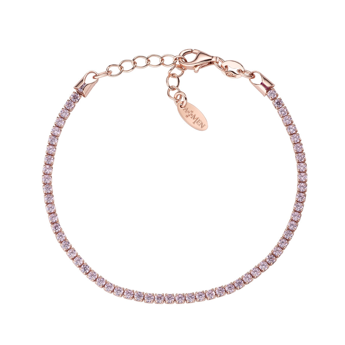 THOMAS SABO Bracciale Tennis Donna In Argento 925 Con Zirconi Rosa – Lunghezza Regolabile 16-19 Cm - 2