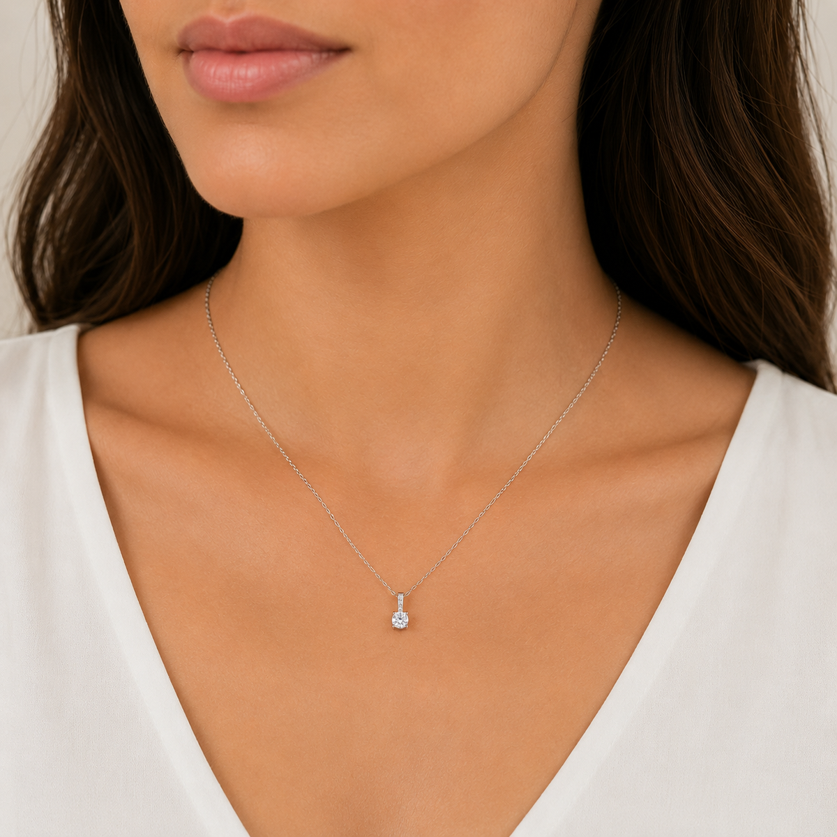 White Gemstone Huggies Earrings