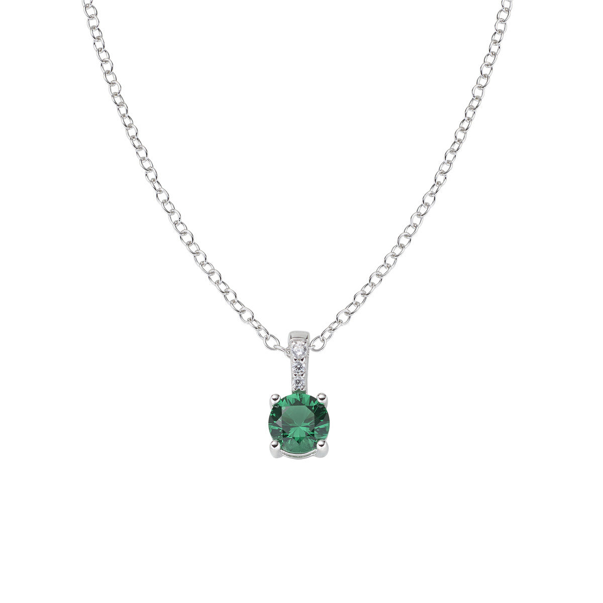 Collana Argento 925 Con Zircone 5mm – Punto Luce Anallergico Made In Italy, Cm 50