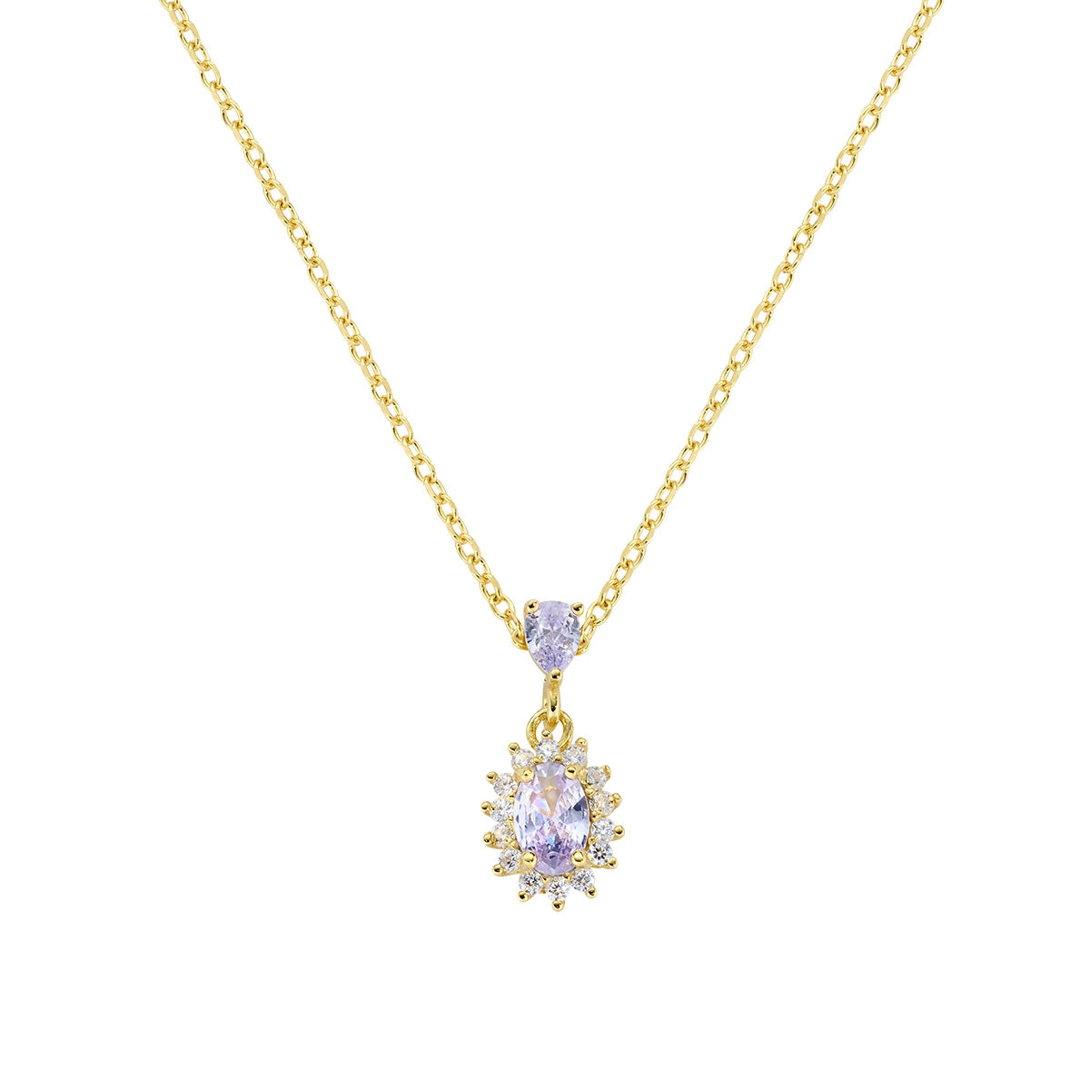 Alvina Collana Con Pendente Donna – Argento 925 E Zirconia Cubica, Lunghezza 45 Cm – Orphelia