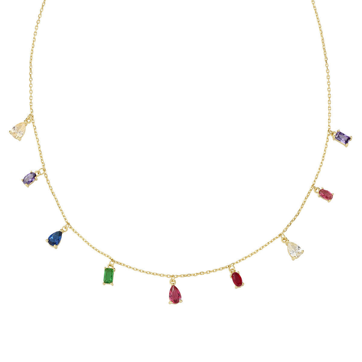 Acquista WOSTU Anelli arcobaleno fortunato con zirconi colorati in