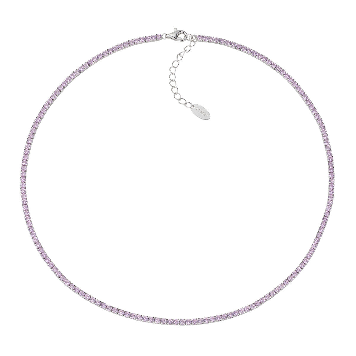 Amen Collana Donna Con Ciondolo A Cuore E Zirconi Rosa E Bianchi – Argento 925 Rodiato – CLTICBRO