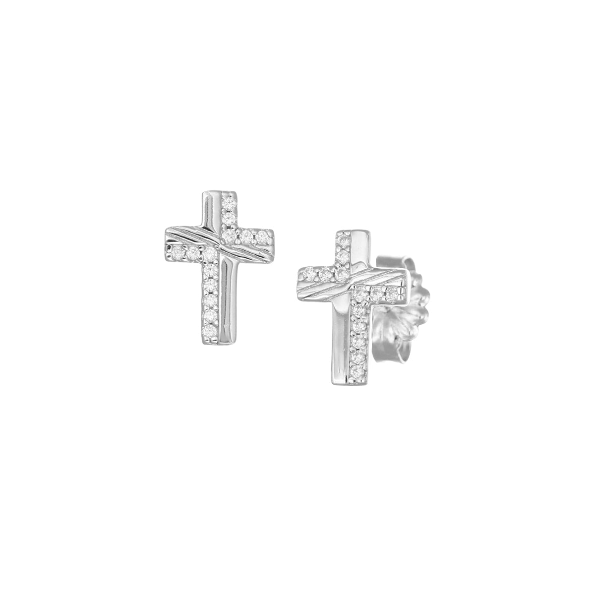 Orecchini Pavé Croce Piccola Orecchini A Borchia Piccola Croce In Argento Sterling 925 Con Zirconi Cubici - Pavé Brillante, Chiusura A Farfalla Orecchini Borchie Zirconi Cubici Orecchini Pavé Croce Piccola Orecchini A Borchia Piccola Croce In Argento Sterling 925 Con Zirconi Cubici - Pavé Brillante, Chiusura A Farfalla Orecchini Borchie Zirconi Cubici