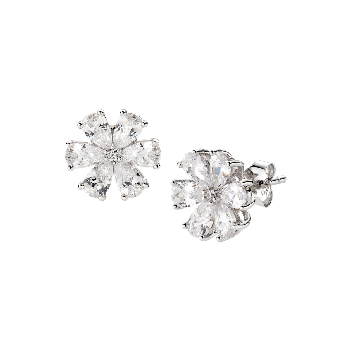 White Zirconia Daisy Stardust Earrings