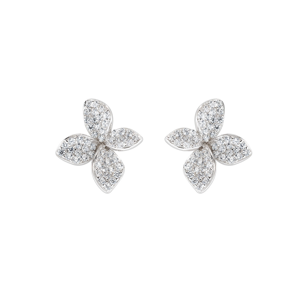 Orphelia Orecchini Donna In Argento 925 Rodiato Con Zirconi Bianchi - Design Classico Ed Elegante