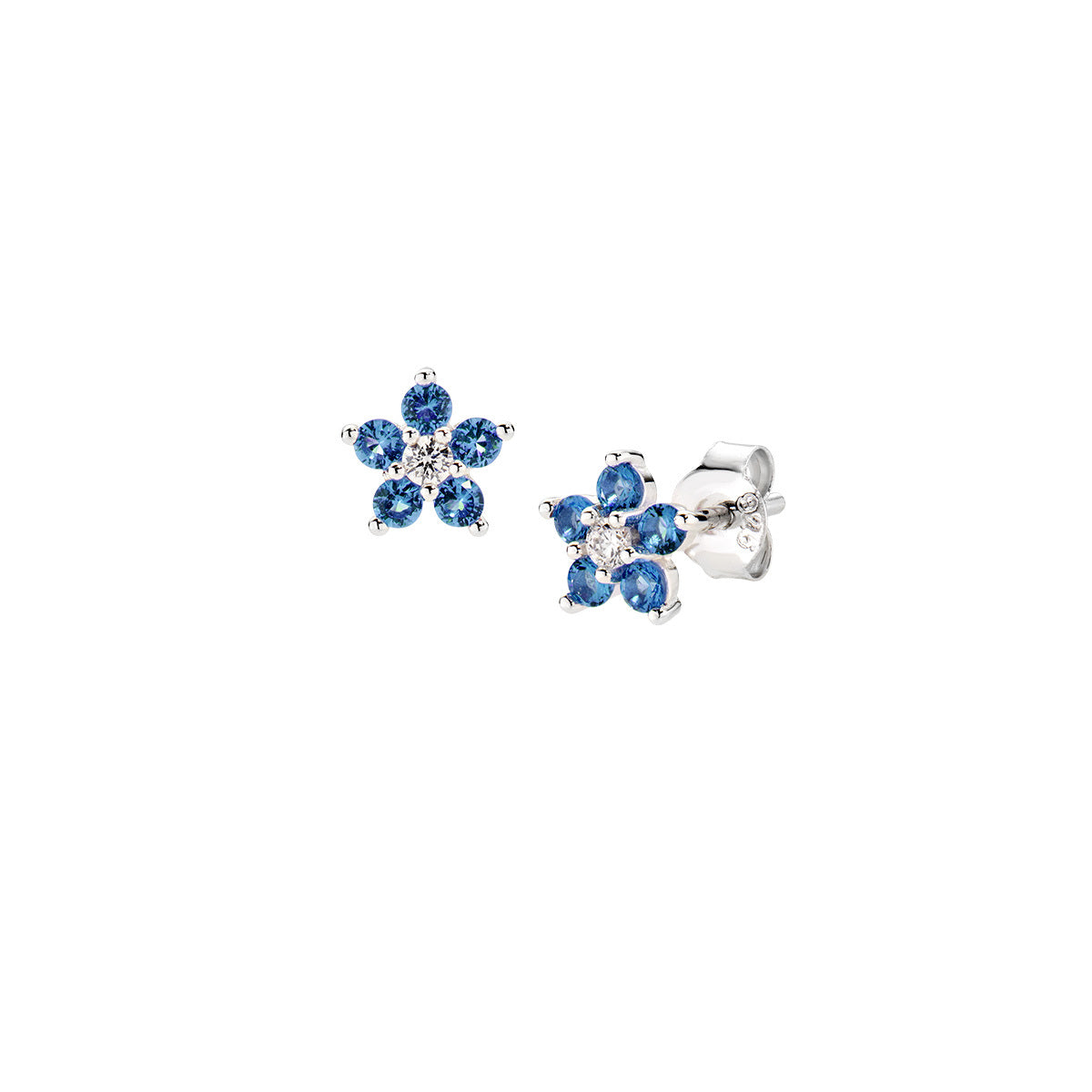 Bello London Orecchini A Clip Argento Placcato Con Pietra Nera - Bloom - Per Orecchie Non Forate, 5.5 Cm