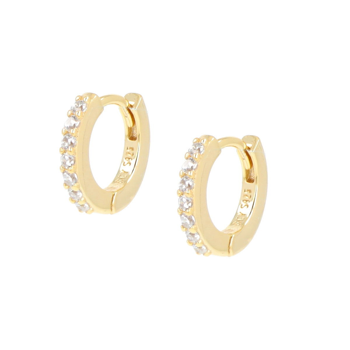 Orecchino a cerchio 1,7 cm con zirconi | Marlù Gioielli Orecchino a cerchio 1,7 cm con zirconi | Marlù Gioielli