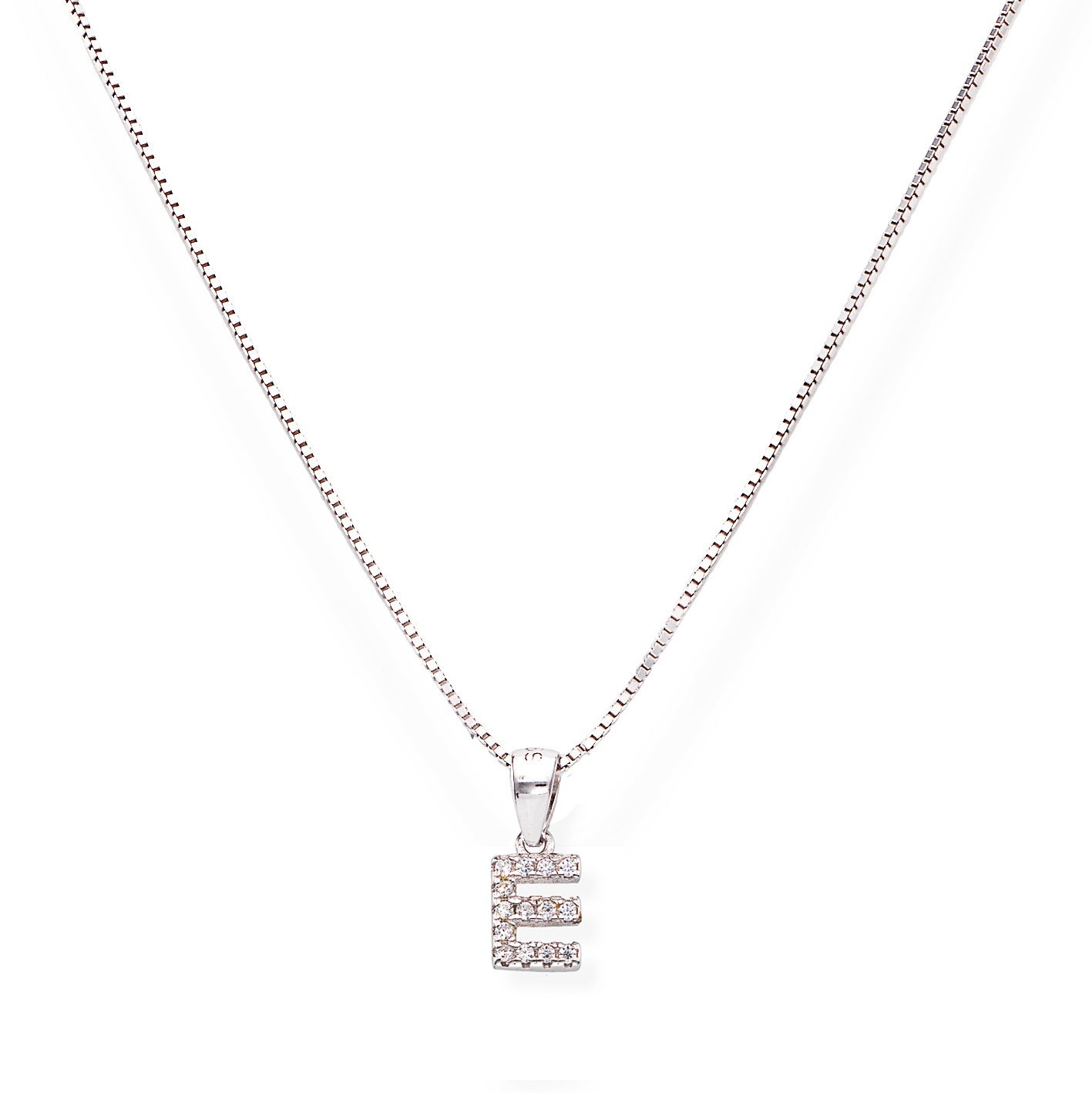 Collana in Argento 925 con ciondolo iniziale lettera E