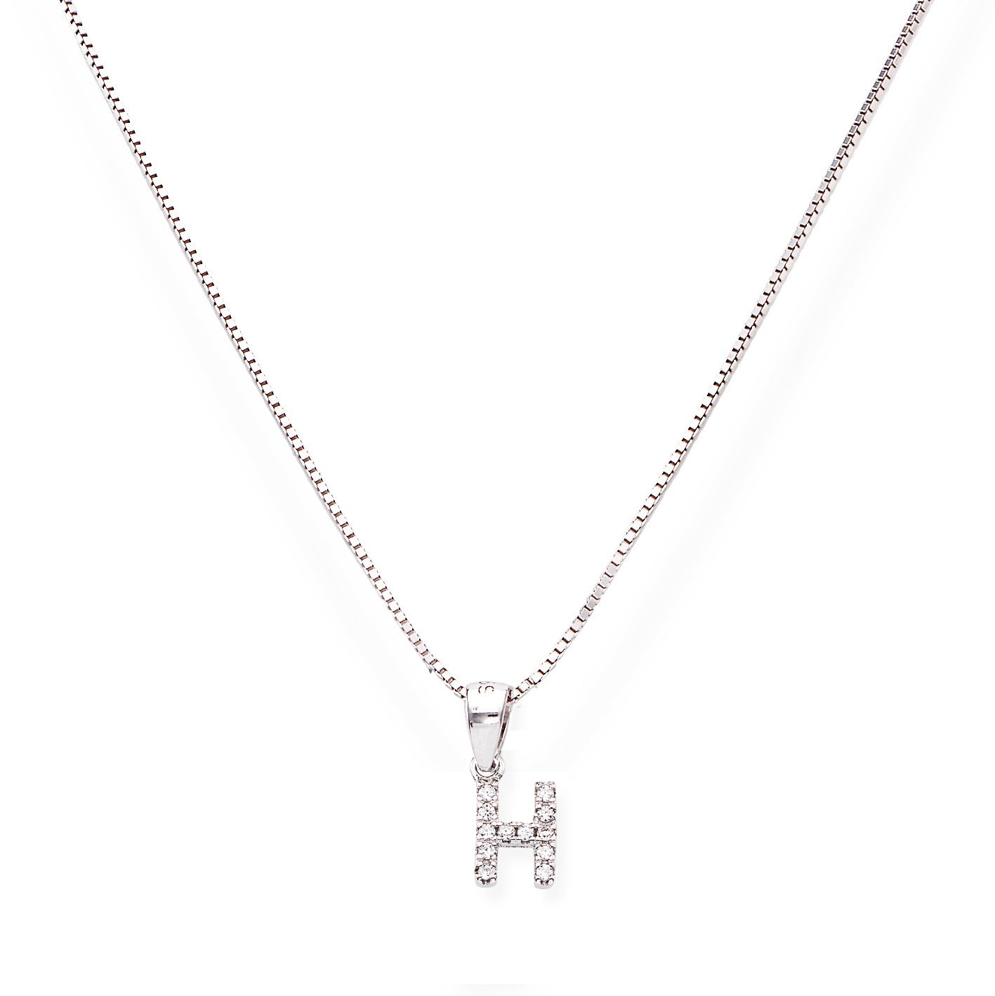 Collana in Argento 925 con ciondolo iniziale lettera H