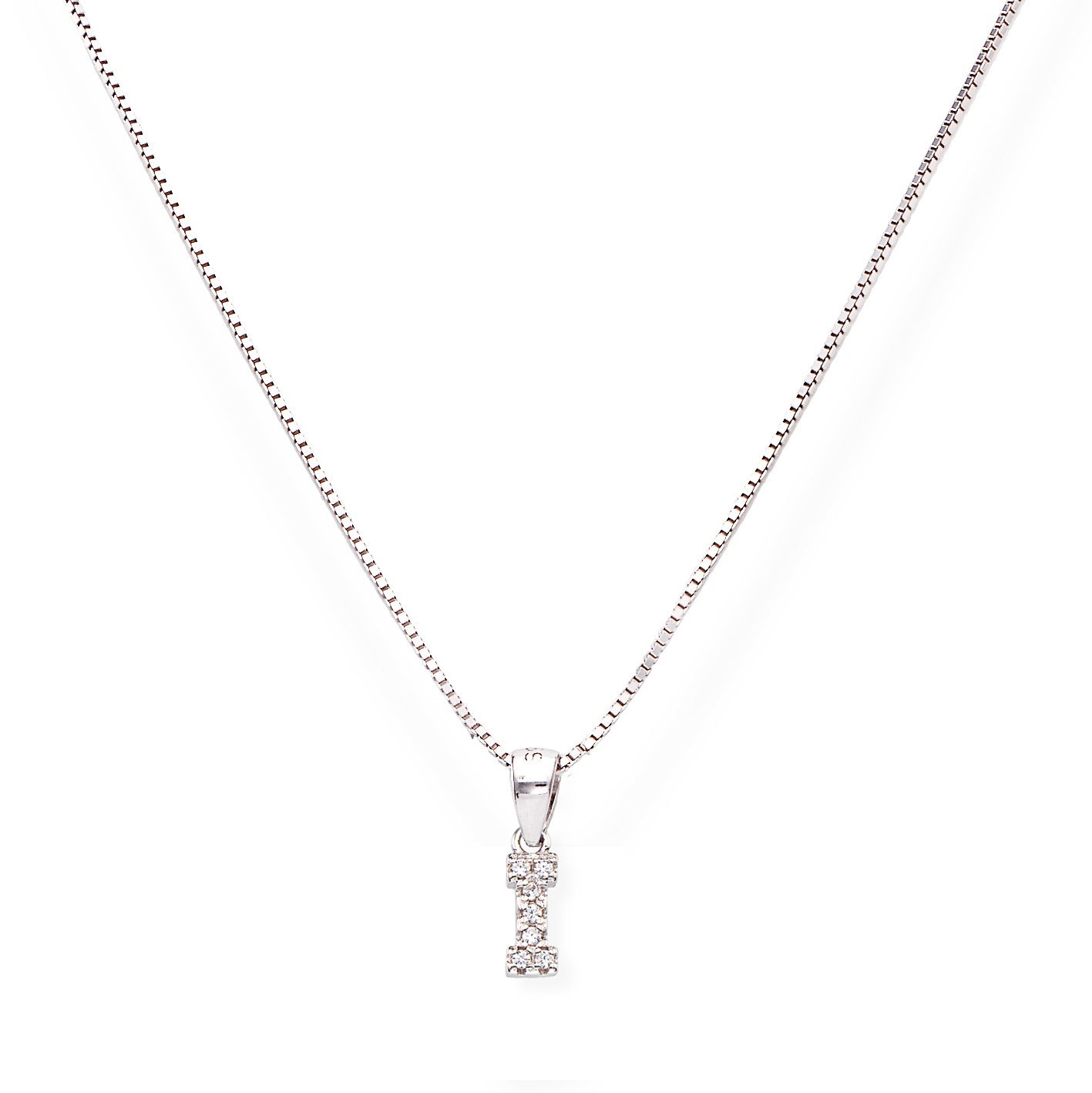 Collana in Argento 925 con ciondolo iniziale lettera I