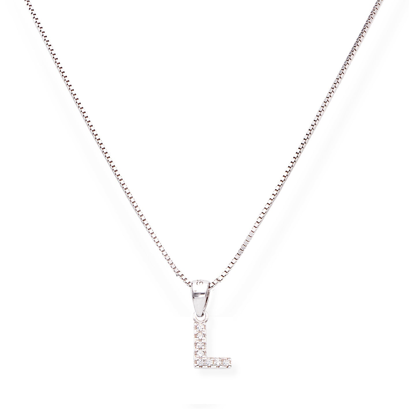 Collana in Argento 925 con ciondolo iniziale lettera L