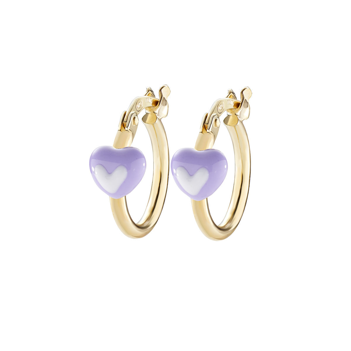 Orecchini pendenti a forma di cuore in vetro di Murano viola Diana Orecchini pendenti a forma di cuore in vetro di Murano viola Diana