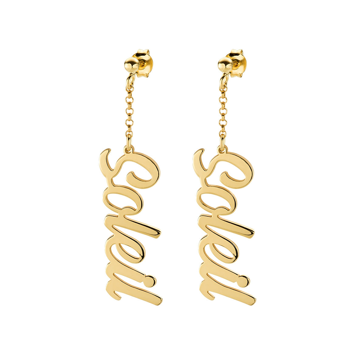 Golden Earrings with Name Amen