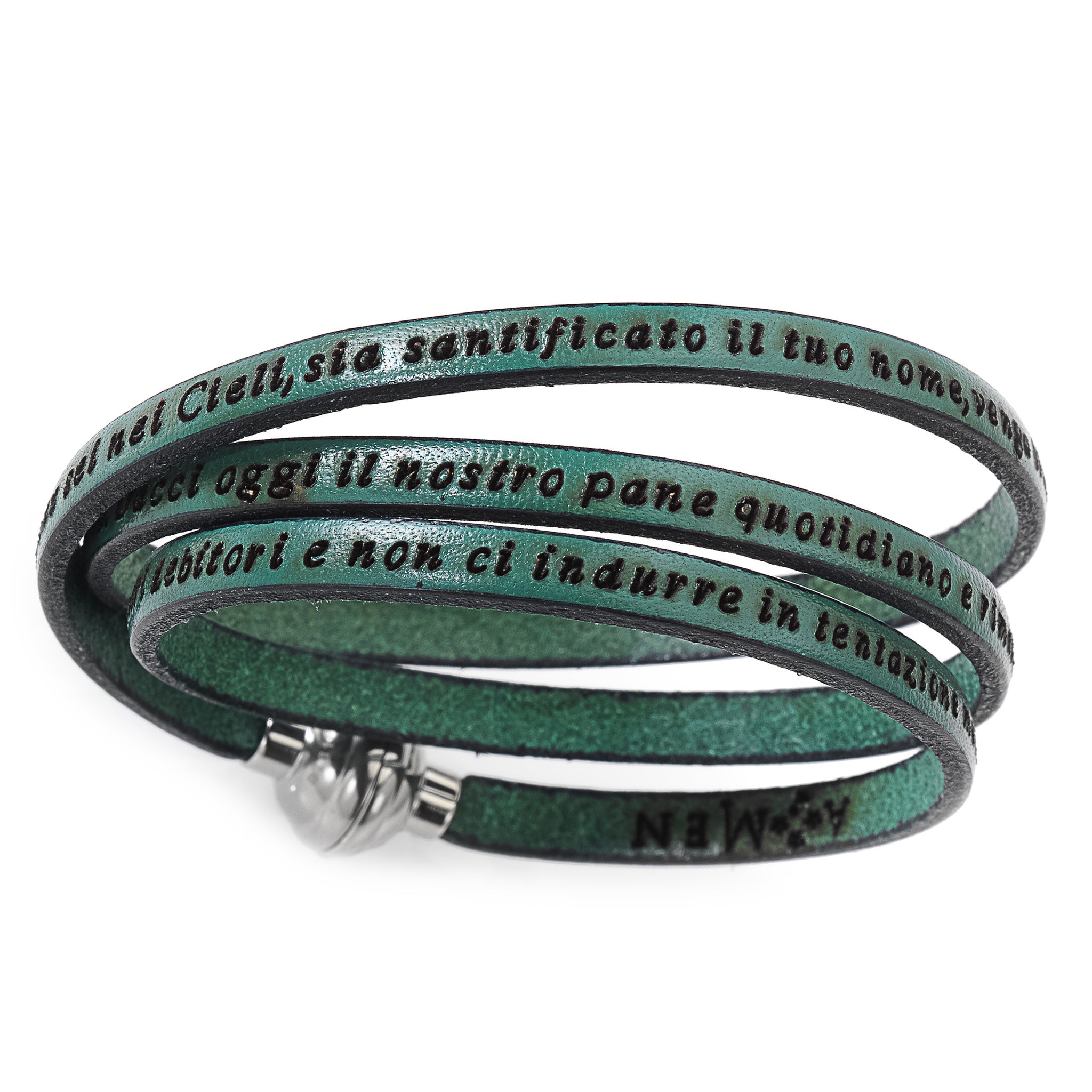 Bracciale Preghiera Verde Padre Nostro AmenCollection