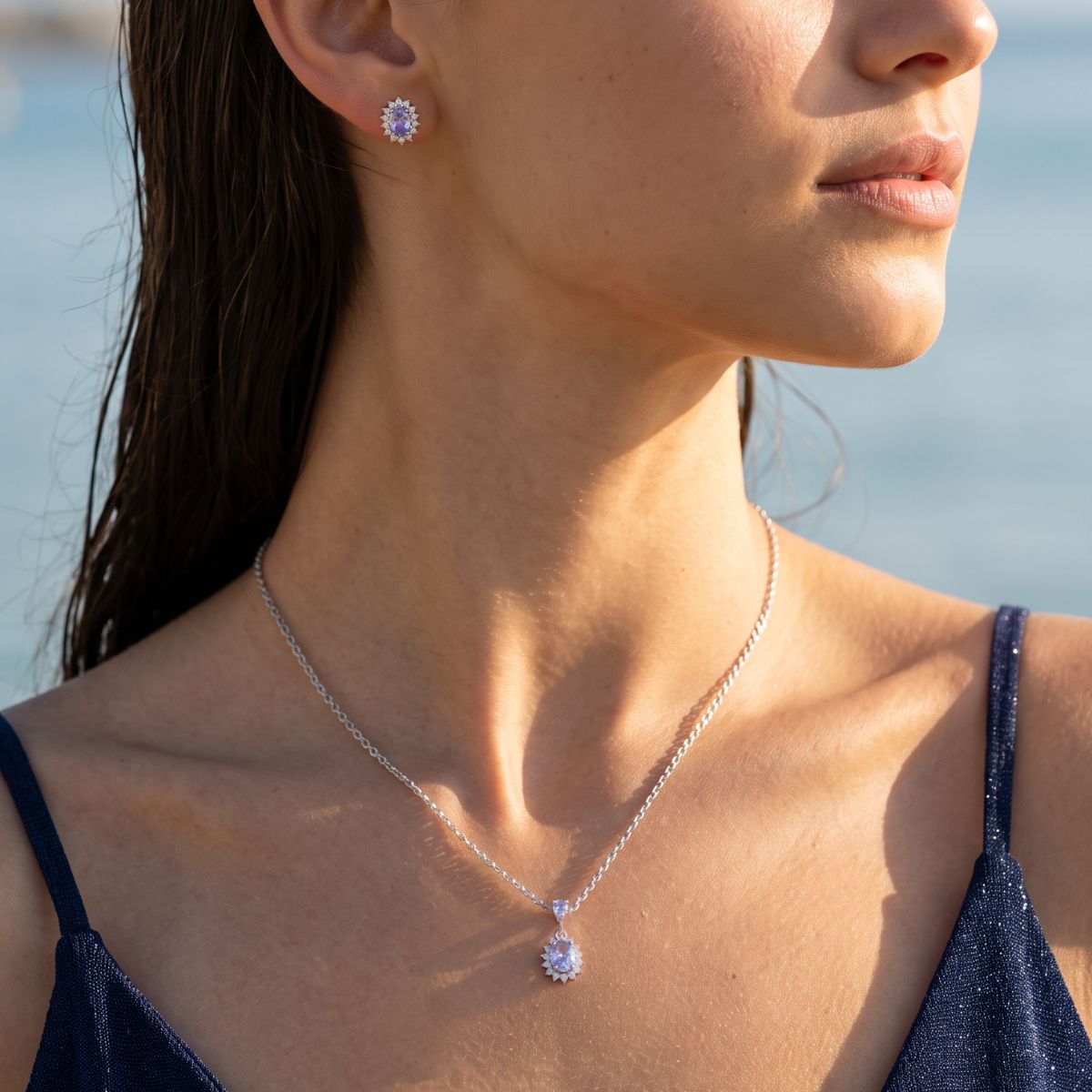 Lilac Zirconia Miny Royal Lady Necklace
