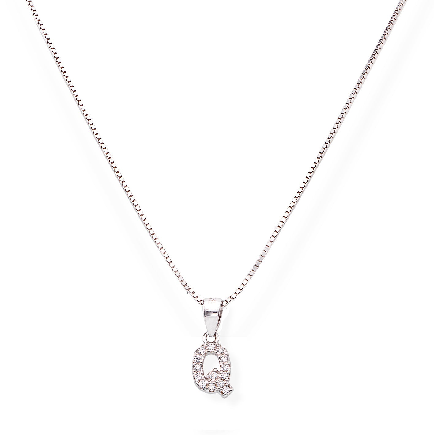 Collana in Argento 925 con ciondolo iniziale lettera Q