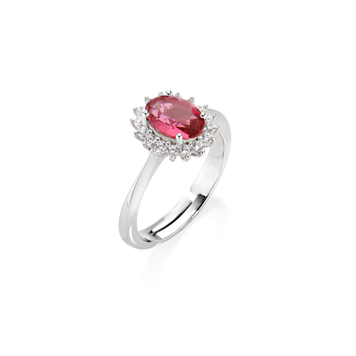 Anello Mini Royal Lady con Zircone Rosso Ciliegia