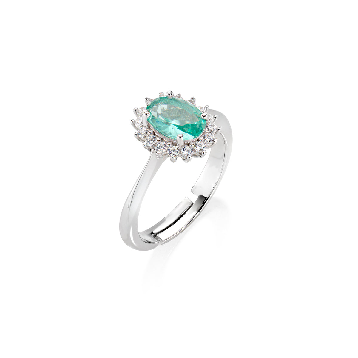 Anello Mini Royal Lady con Zircone Verde Acqua