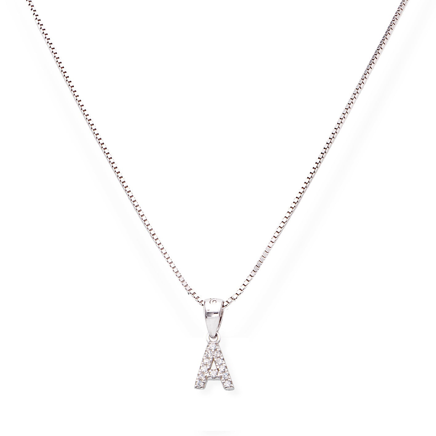 Collana in Argento 925 con ciondolo iniziale lettera A