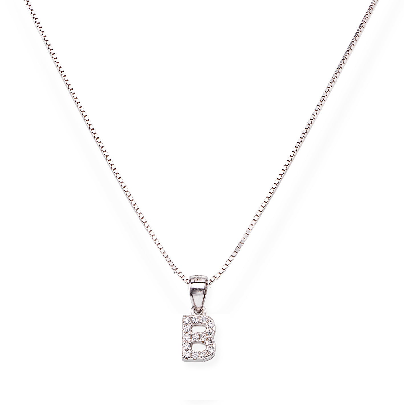 Collana in Argento 925 con ciondolo iniziale lettera B