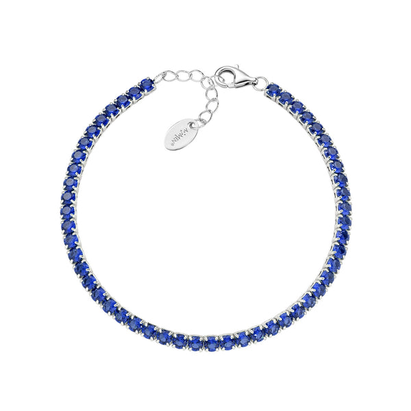 Schöner-SD Bracciale Tennis A Tre File In Argento 925 Con Zirconi – Placcato Rodio, 17 Cm + 3 Cm Di Estensione, Regolabile, Made In Europe