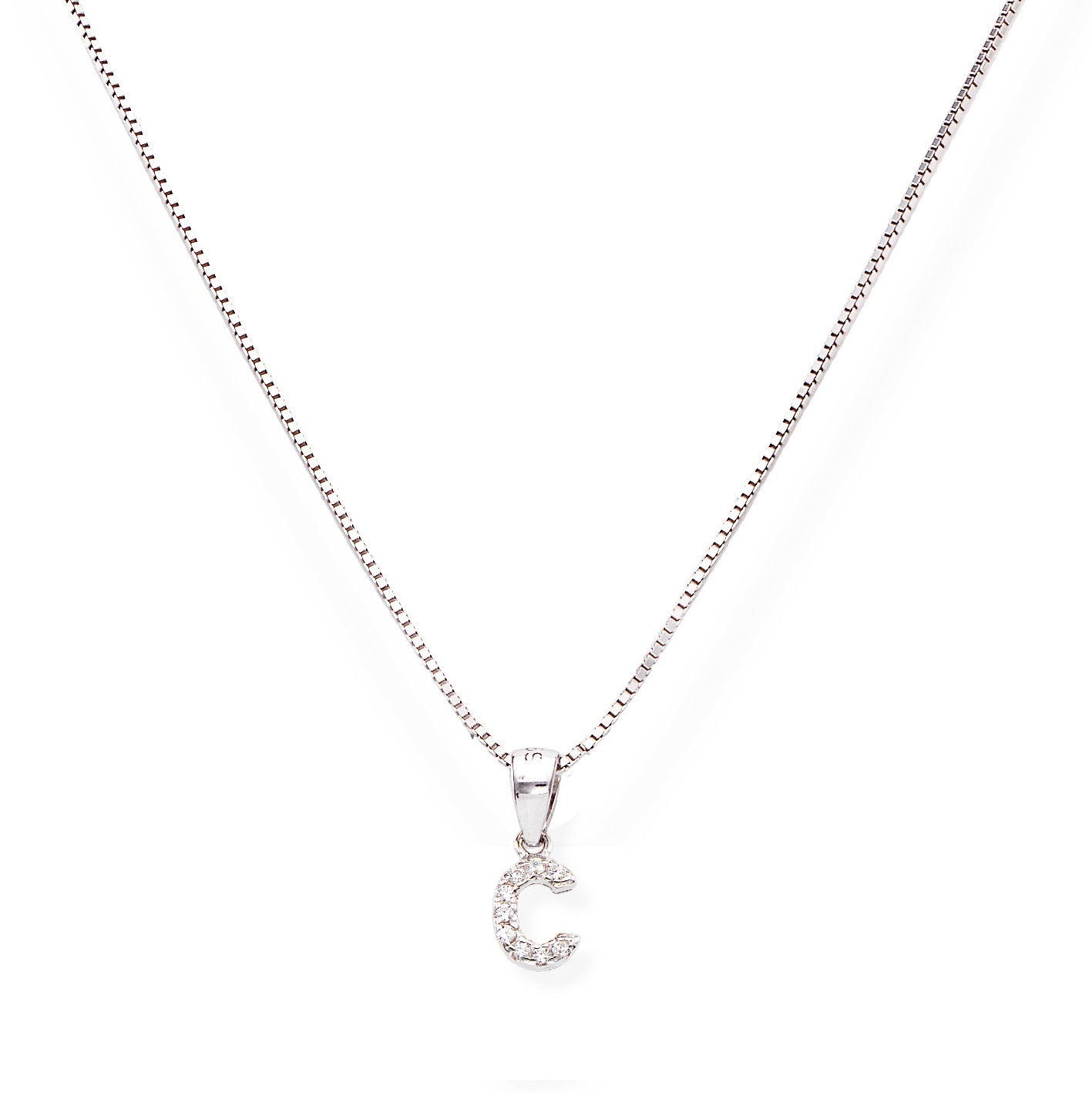 Collana in Argento 925 con ciondolo iniziale lettera C