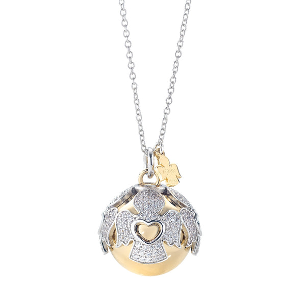 Collana Brighton Con Ciondolo A Goccia, Due Toni Argento E Oro, Nuova Con Etichetta