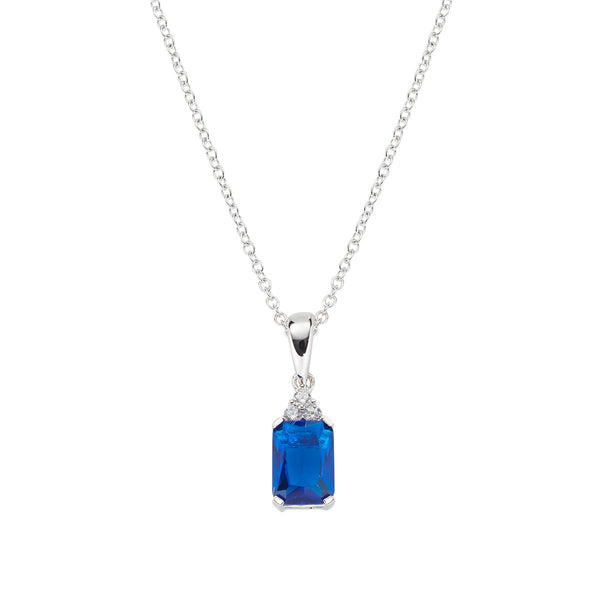 Princess Necklace with Blue and White Zirconia - Amen