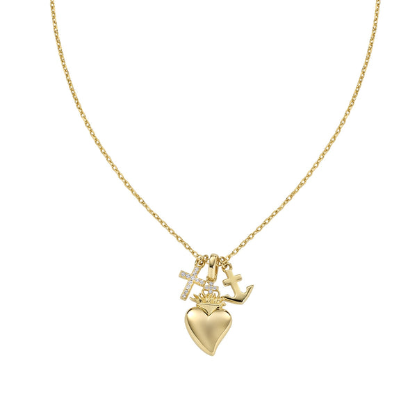 Collana in acciaio inossidabile con semi di senape, gioielli cristiani