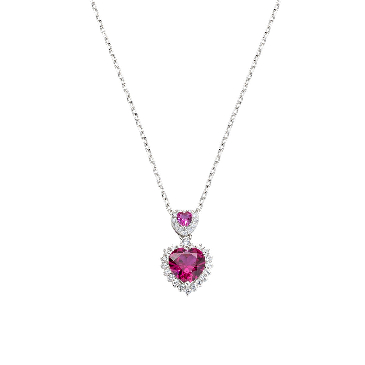 Collana Due Cuori per Sempre in Argento Sterling Collana Due Cuori per Sempre in Argento Sterling