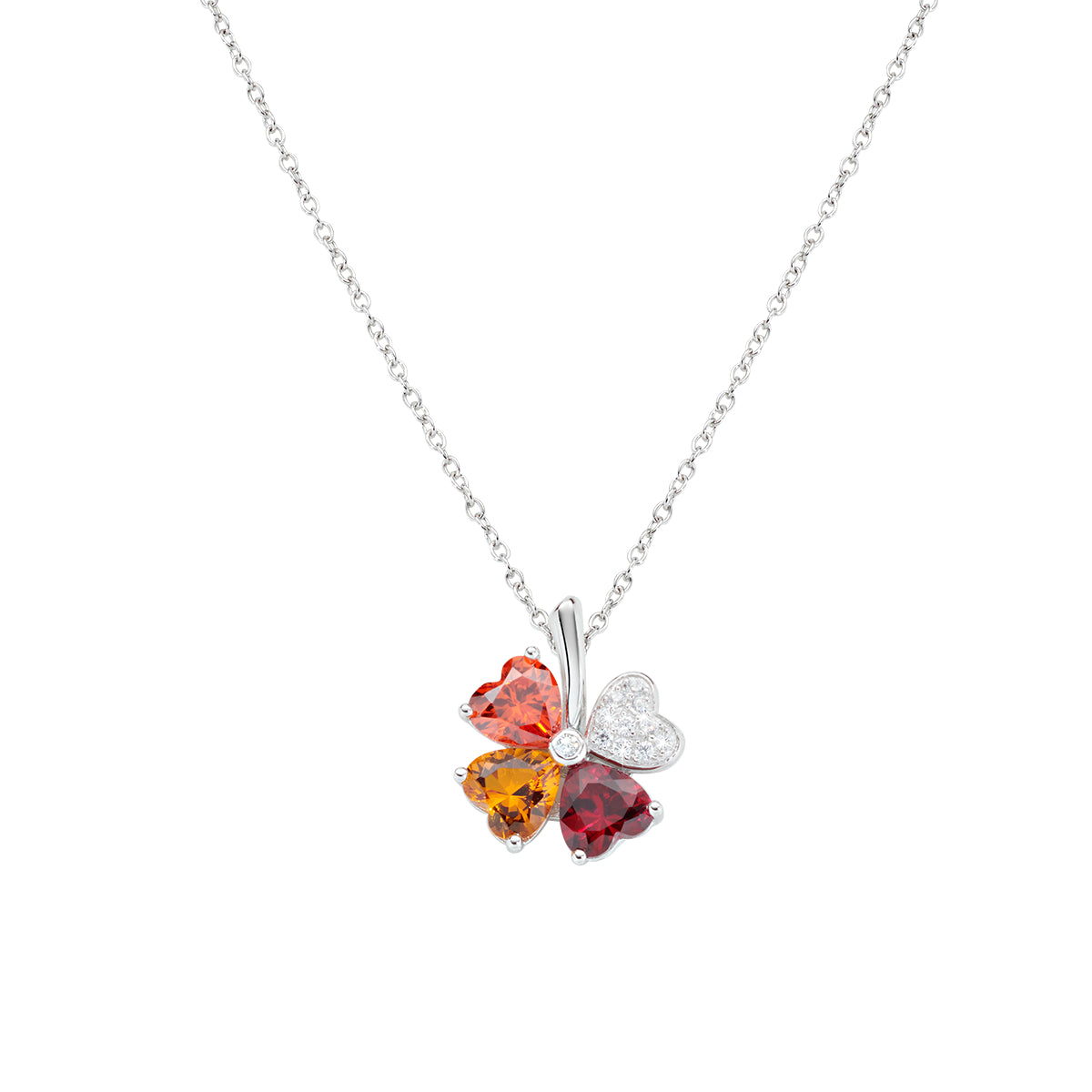 Collana Quadricuore Arancione Multicolor
