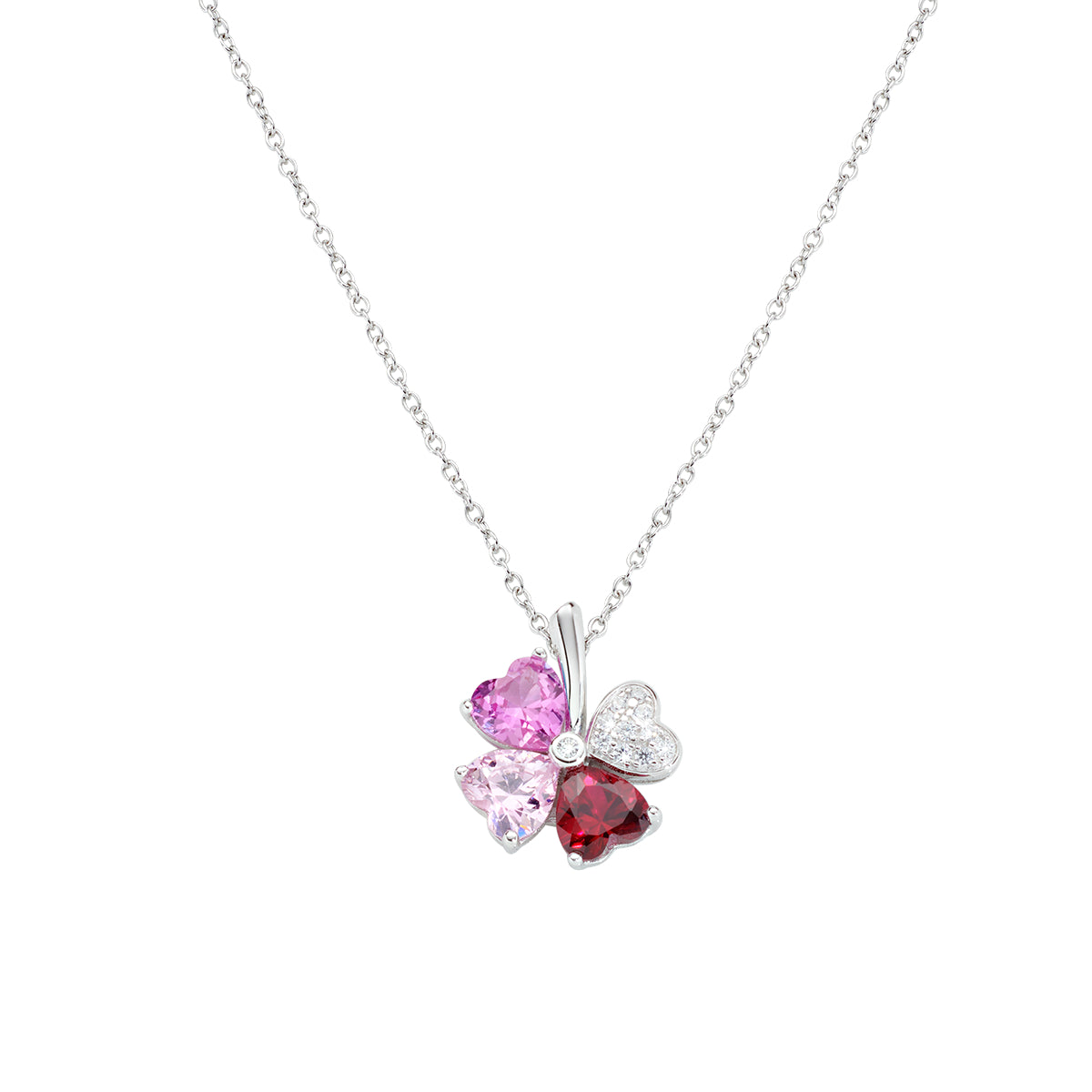 Collana Quadricuore Fucsia Multicolor