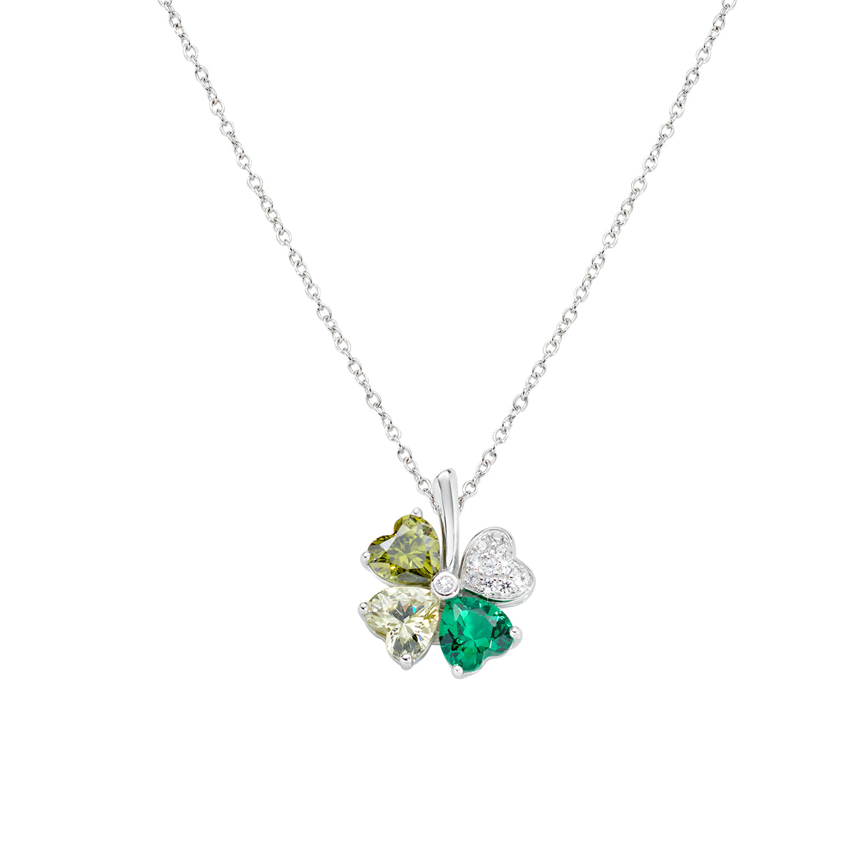 Collana Quadricuore Verde Multicolor