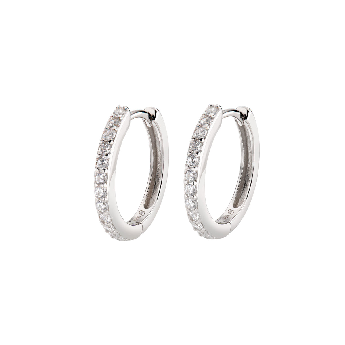 Hoop Earrings with White Zirconia