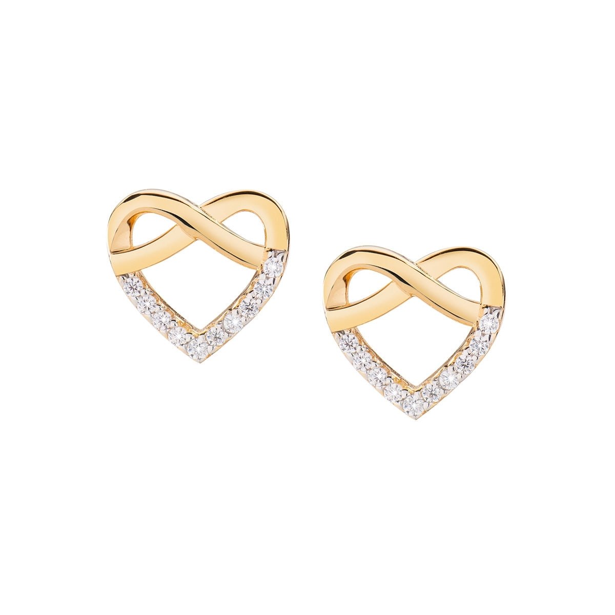 Orecchini Donna Infinity A Forma Di 8 In Argento Sterling 925 Con Zirconia Color Oro - Gioiello Simbolo Amore Eterno, Regalo Idea