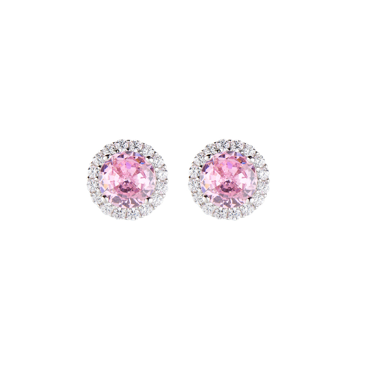 Orecchini Diamond con Zircone tondo Rosa