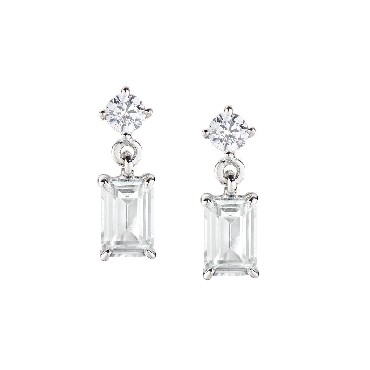Orecchini Princess AMEN In Argento 925 Rodiati Con Zirconi - 9x4 Mm, Eleganti, Regalo Donna
