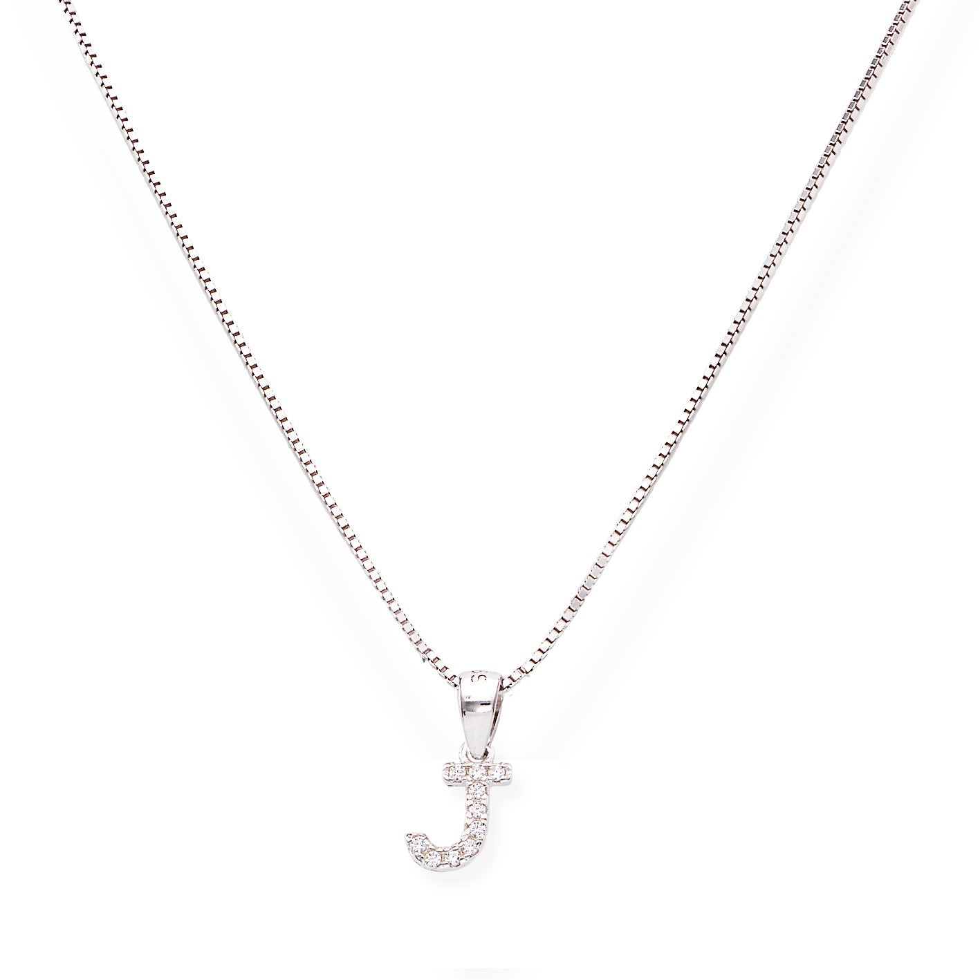 Collana in Argento 925 con ciondolo iniziale lettera J