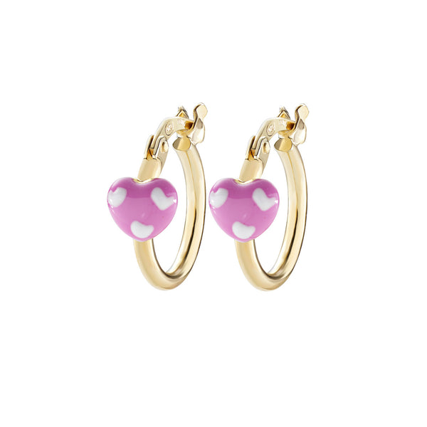 BOBIJOO JEWELRY Orecchini A Cerchio Oro Per Bambina - Placcato Oro, Ipoallergenici - Regalo Nascita E Battesimo
